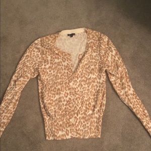 GAP Leopard button down sweater